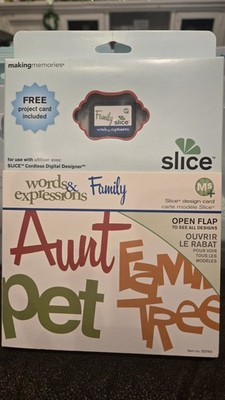 Slice Words  Expressions Family Design Card MS+ Scrapbooking SD Card  Guide New 