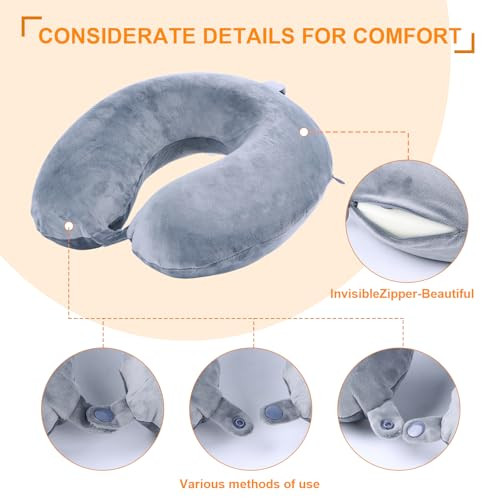 Ultra-Light 100% Memory Foam U-Shaped Travel Neck Pillow