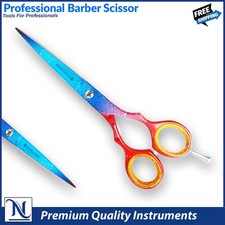 Set Tijeras Peluquería – Corte y Entresacado Rojo y Azul | Barber Shears