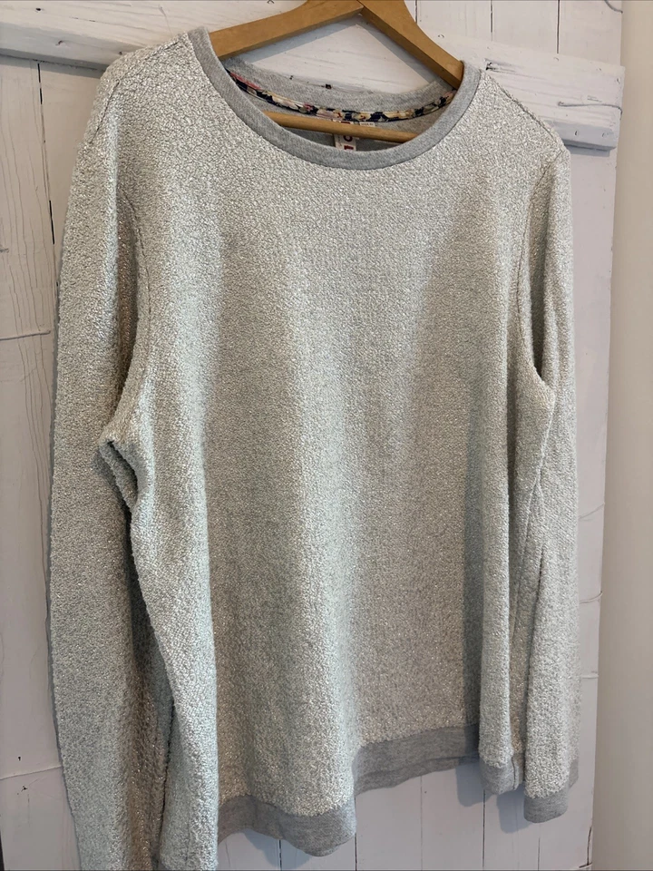 Suéter Dolan Left Coast Anthropologie Talla XL Plateado Metálico Glamour Mezcla Algodón Foto 2 de 4