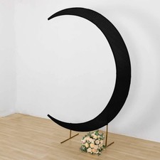 7.5 ft BLACK Fitted Spandex Half Crescent Moon Arch BACKDROP STAND Cover Wedding