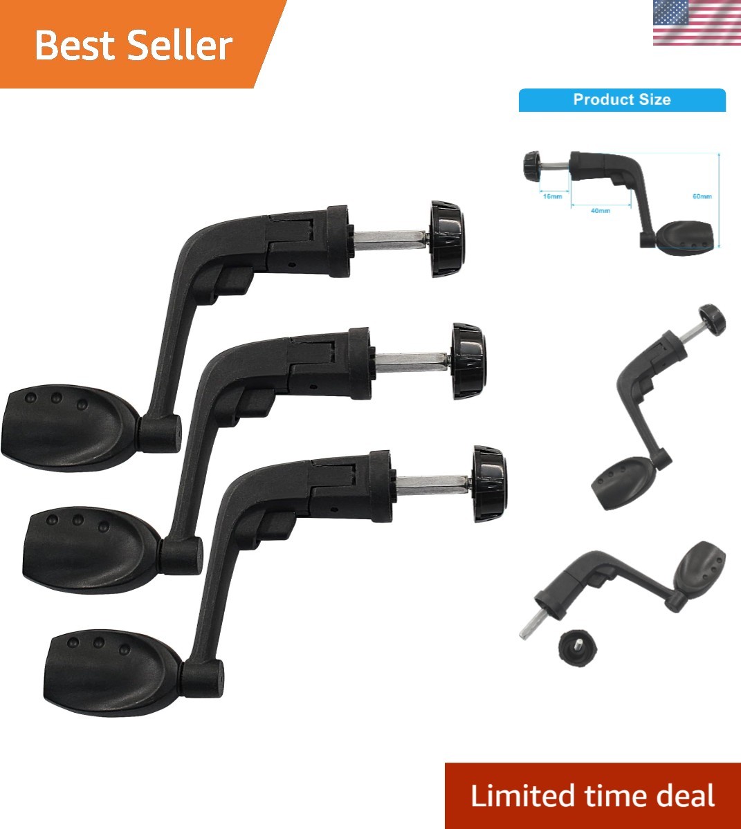 Durable Plastic Power Handle for Fishing Reels - Comfort & Strength Combined