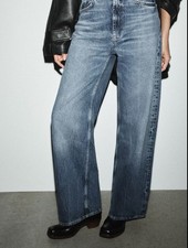 NEW ZARA WOMAN TRF EXTRA WIDE LEG HIGH WAIST JEANS SIZE US12 6688/227/405