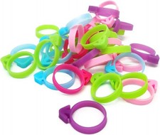 30 Pcs Pastry Bag Ties, Silicone Icing Reusable Piping 5 Color