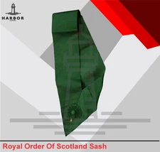 Royal Order of Scotland Sash – Green with Rosette | Masonic Regalia for Knights