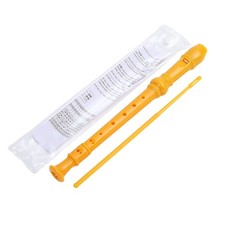 Yellow-8 Holes Soprano Recorder with Cleaning Rod, German  C Key Recorder7358