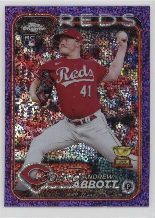 2024 Topps Chrome Purple Speckle Refractor /299 Andrew Abbott #154 4o1