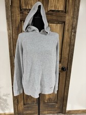 Michael Kors waffle knit hooded sweater L grey Missing Drawstrings