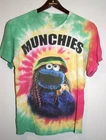 Mens Sesame Street Cookie Monster Munchies Tie Dye Pot Head Weed T-Shirt Large L
