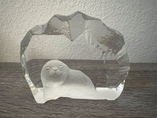 Mats Jonasson BABY SEAL on Iceberg Art Glass Paperweight SIGNED/NUMBERED Mint! - Picture 15 of 20