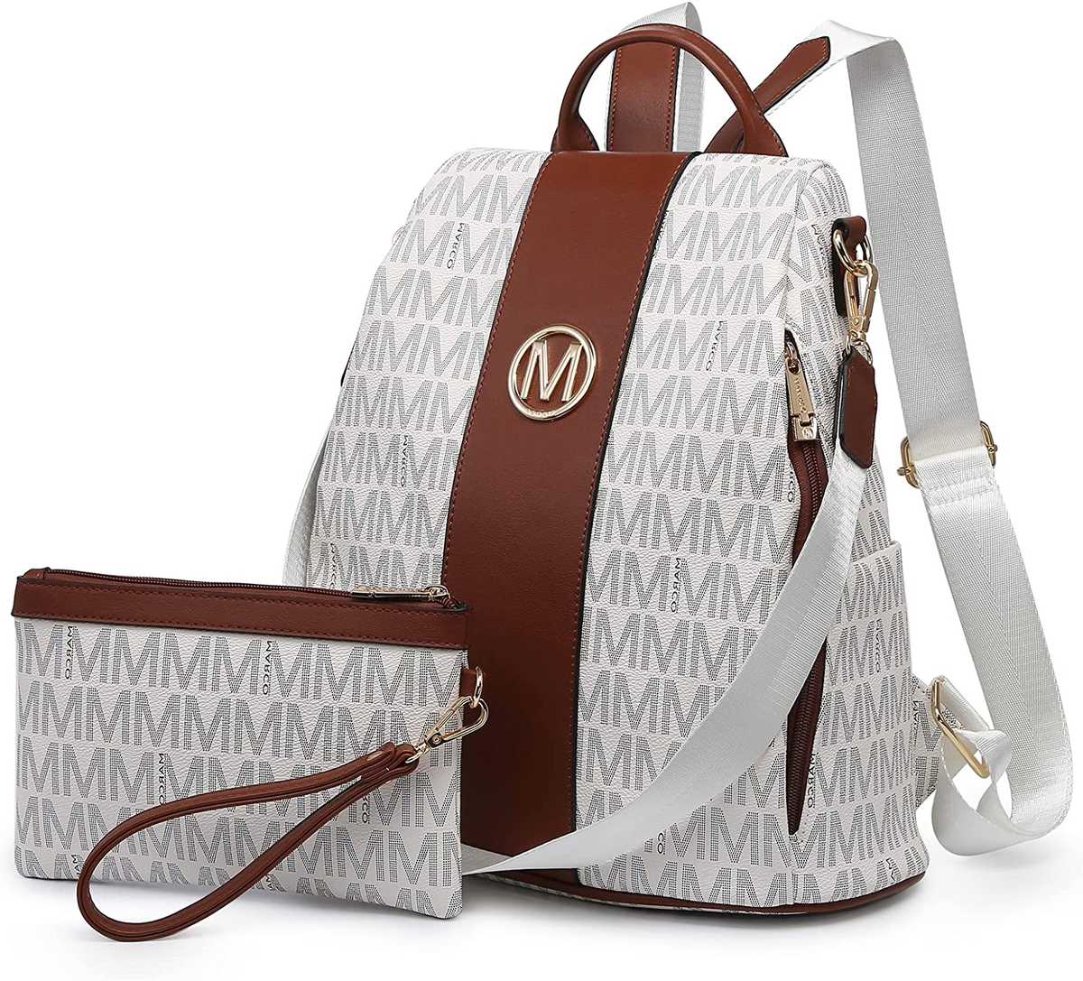 MKP Women Fashion Backpack Purse Multi Pockets Signature Anti