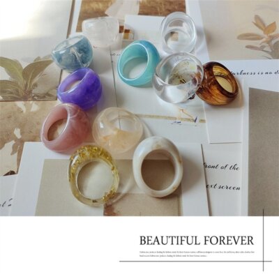 Acrylic-Based Ring Rings Multi-Color Rendering Ring Index Finger Good ...