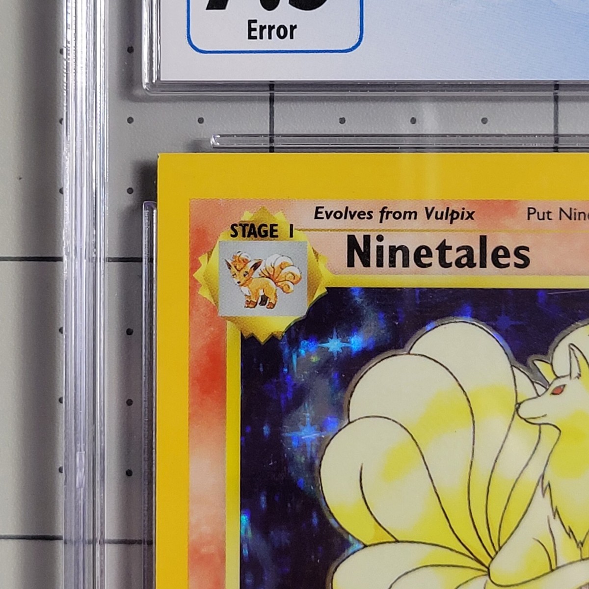 Ninetales Square Cut Miscut Error NFC Base Set Holo Pokemon Ninetales Square Cut Miscut Error NFC Base Set Holo Pokemon
