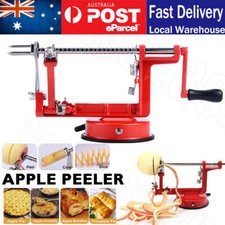 Corer 3 in 1 Apple Slinky Machine Peeler Fruit Cutter Slicer Kitchen Tool Red