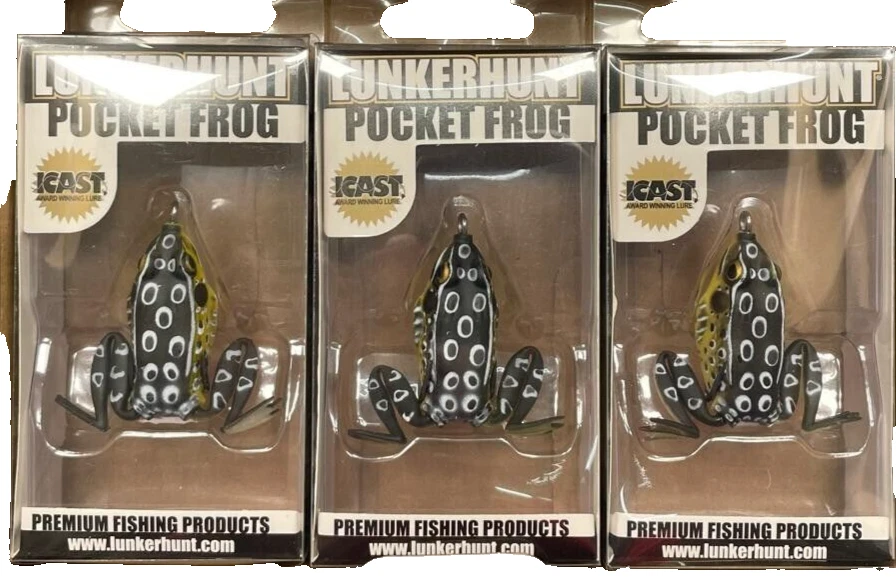 Lot 3 x Lunkerhunt Pocket Frog Lure 1.75" Croaker Color 1/4 oz Topwater Weedless - Image 2 of 4