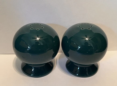 Fiesta Retired EVERGREEN Salt & Pepper Shakers Set Discontinued Green Fiestaware