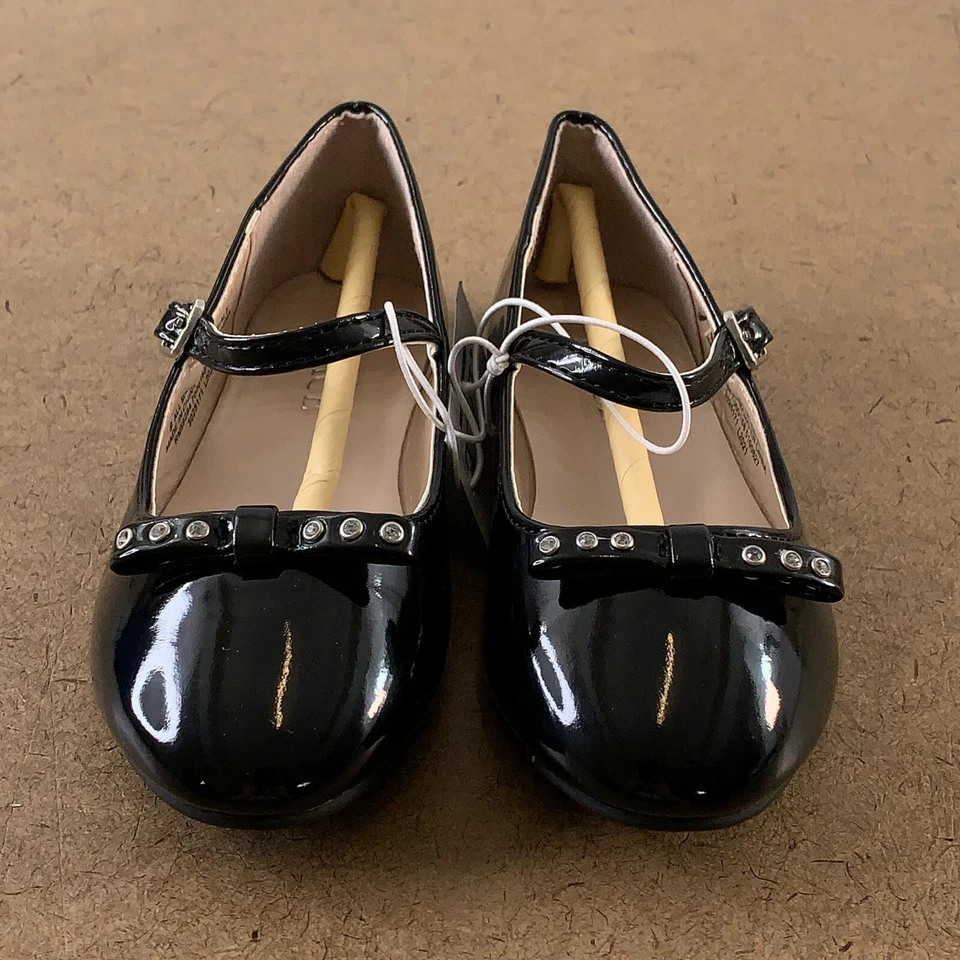 The Children's Place Toddler Girl Shoe Size 9 Black Jeweled Ballet Flats NWT - Image 3 of 4