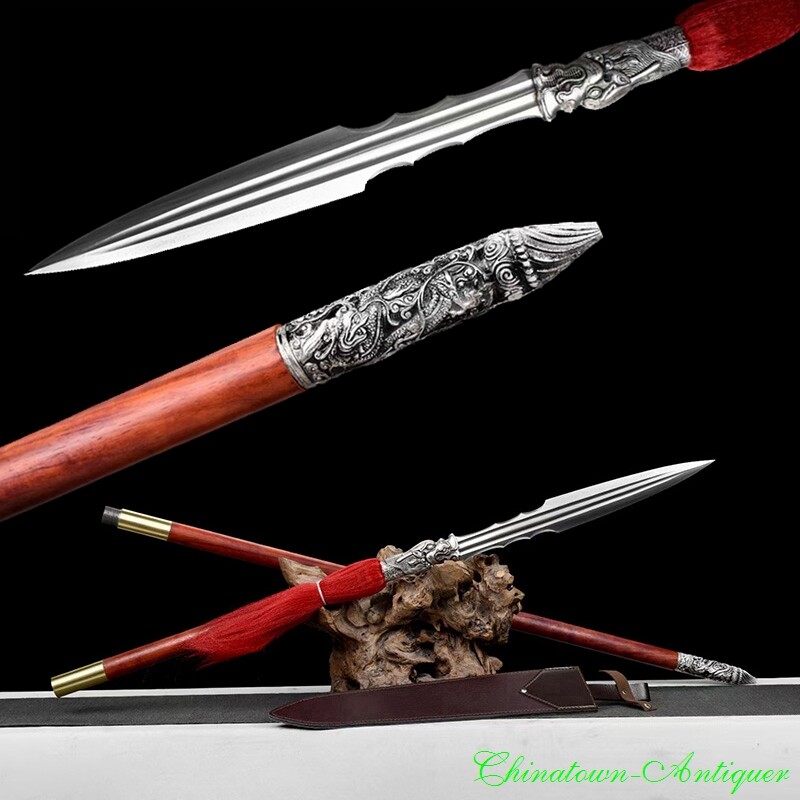 Long Yari Spear Polearm Sword Pattern Steel Spear Head Sharp Long Yari Spear Polearm Sword Pattern Steel Spear Head Sharp