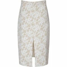 True Decadence Front Slit Midi Skirt White Stone Size UK 18 rrp £30 NH101 FF 07