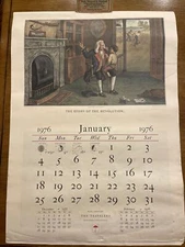 1976 The Travelers, Hartford CT, Bicentennial Calendar, Story Of The Revolution
