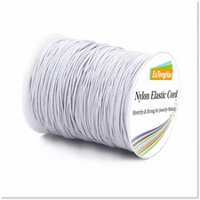 110 Yards White Nylon Elastic Cord for Bracelet Making, Hand Knitting, Beading,
