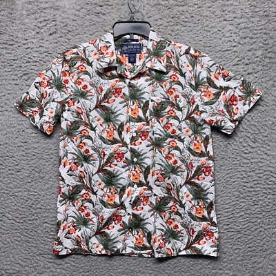 American Rag Shirt Men S Small Hawaiian Multi Color Short Sleeve Button Up Print