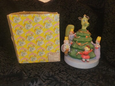 RARE Vintage Lollipop Dragon Musical Christmas Tree Figurine Enesco E-6833