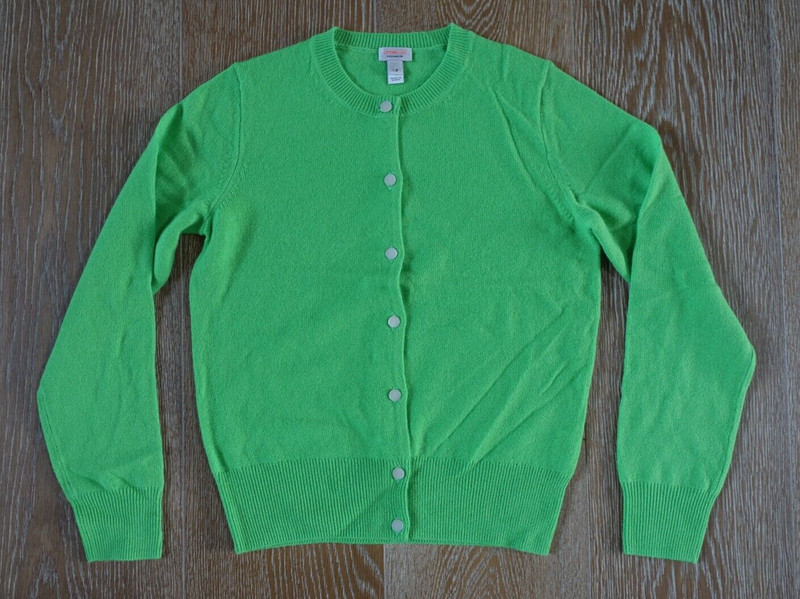 Crewcuts Girls Green 100% Cashmere Cardigan Sweater Size 12 lkNEW