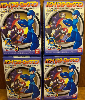Capcom Bandai Rockman8  Series Powerbuster Shokugan Figures (about 3'') Set of 4