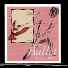 Liberia 2001 - 100 Years of Ballet Dance - Souvenir Stamp Sheet - MNH