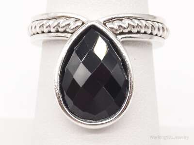 RARE Vintage Designer Pierre Cardin Black Onyx Sterling Silver