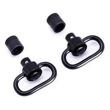 2Pack 1/1.25 Inch QD Push Button Sling Swivel Loop Mount Adapter Black