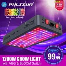 1200W LED Grow Light 3×3FT Coverage Dual Switch Full Spectrum Grow Lamp Plants