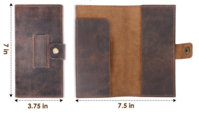 Check folder receipt Bill package bag pocket pen holder bag leather brown X202