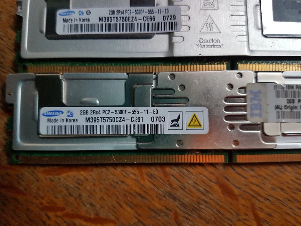 12 GB 6x2GB PC2-5300F DDR2-667MHZ ECC Fully Buffered - Image 2 of 2