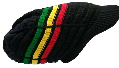L/XL Dreadlocks Rasta Hair Net Hat Big Black Striped Jamaica  display picture 2