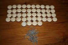 44 Beige Porcelain Cabinet Drawer/door Knobs Pulls With Screws Salvaged
