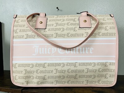 Juicy Couture Sandstone Fashionista Large Tote Pale pink Beige