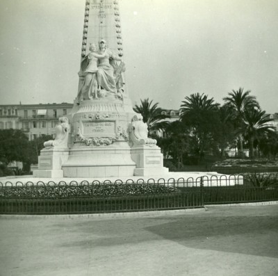Frankreich schönes Hundertjahrfeier Denkmal altes Amateur Stereo Foto Possemiers 1900