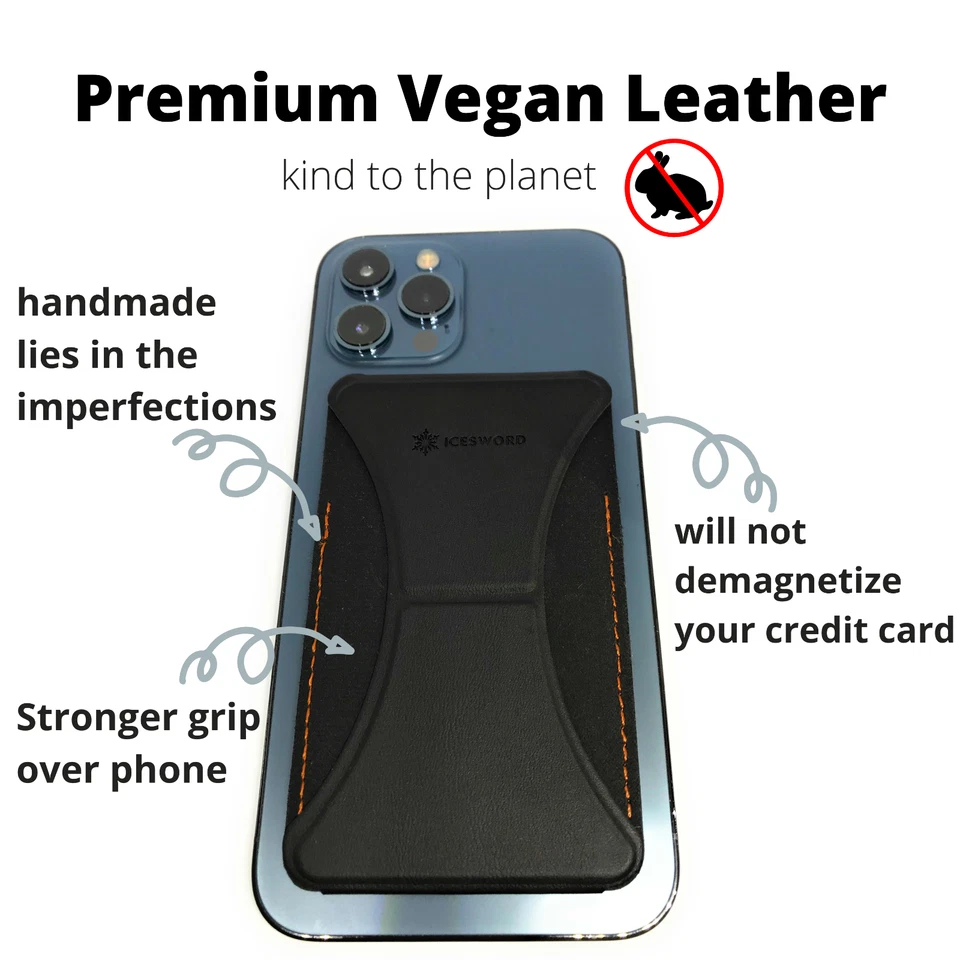 New Self Adhesive 4-in-1 Stick-on Card Wallet, Phone Grip, Phone Stand - Black - Image 4 of 4