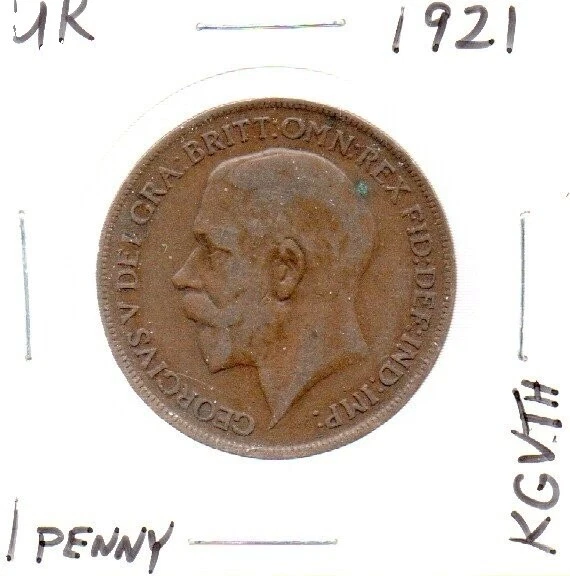 铜 1921 年英国硬币