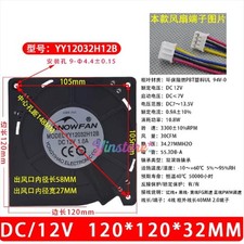 1 Pc.. New YY12032H12B Turbo Blower Cooling Fan 12032 DC12V 1.0A 12CM 4Pin