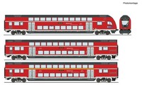 Roco 6210144, 3Tlg. Set Doppelstockwagen, DB Ag, Innenbeleuchtung, Neu & Ovp, H0