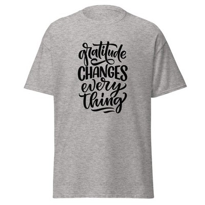 Gratitude Changes Everything - Unisex Short Sleeve Inspirational Cotton T-Shirt