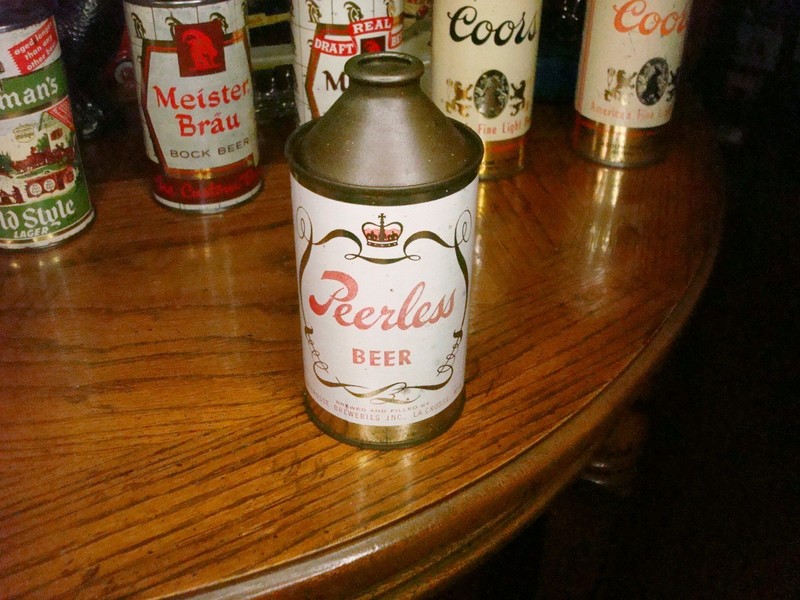 PEERLESS BEER NON-IRTP NO ALCOHOL STATEMENT CONE TOP BEER CAN LA CROSSE WIS