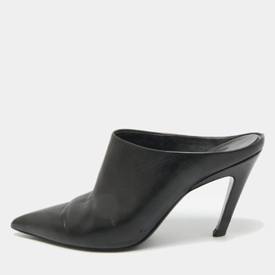Balenciaga Black Leather Mules Balenciaga Cosy Cagole Leather Mules | Black | FARFETCH main image 3