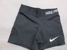 Nike Pro Size S Girls Black Compression Pull On Athletic Sport Logo Shorts 099