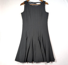 Calvin Klein Women Dress Black Sz 10P Fit Flare Sleeveless Fully Lined Classic