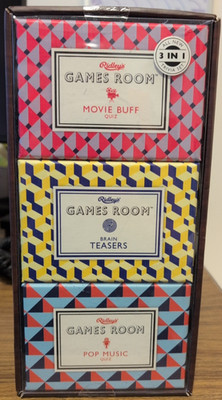 Ridley's 3-In-1 Trivia Set: Movie Buff, Brain Teasers and Pop Music.  NIB 2018