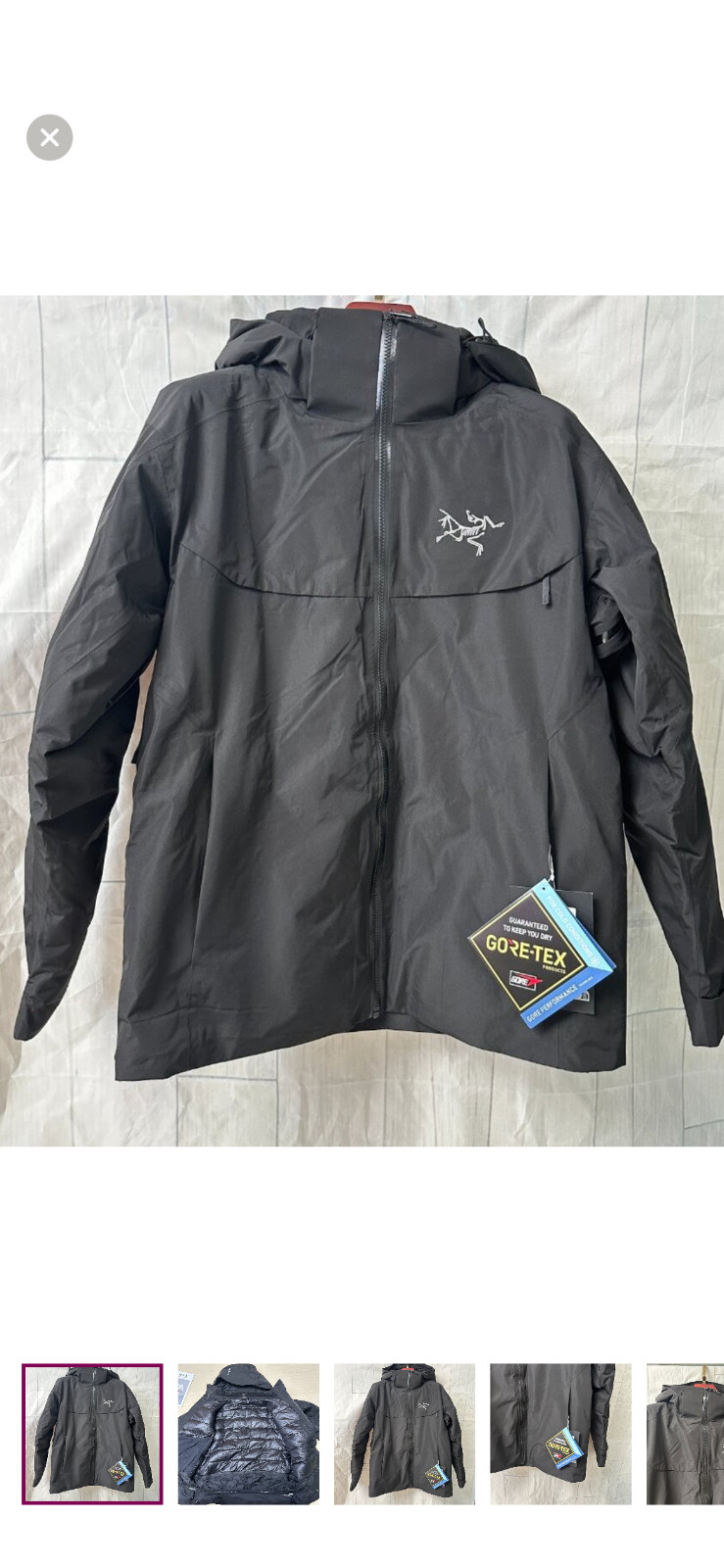 arcteryx ski jacket black XL new thumbnail 4